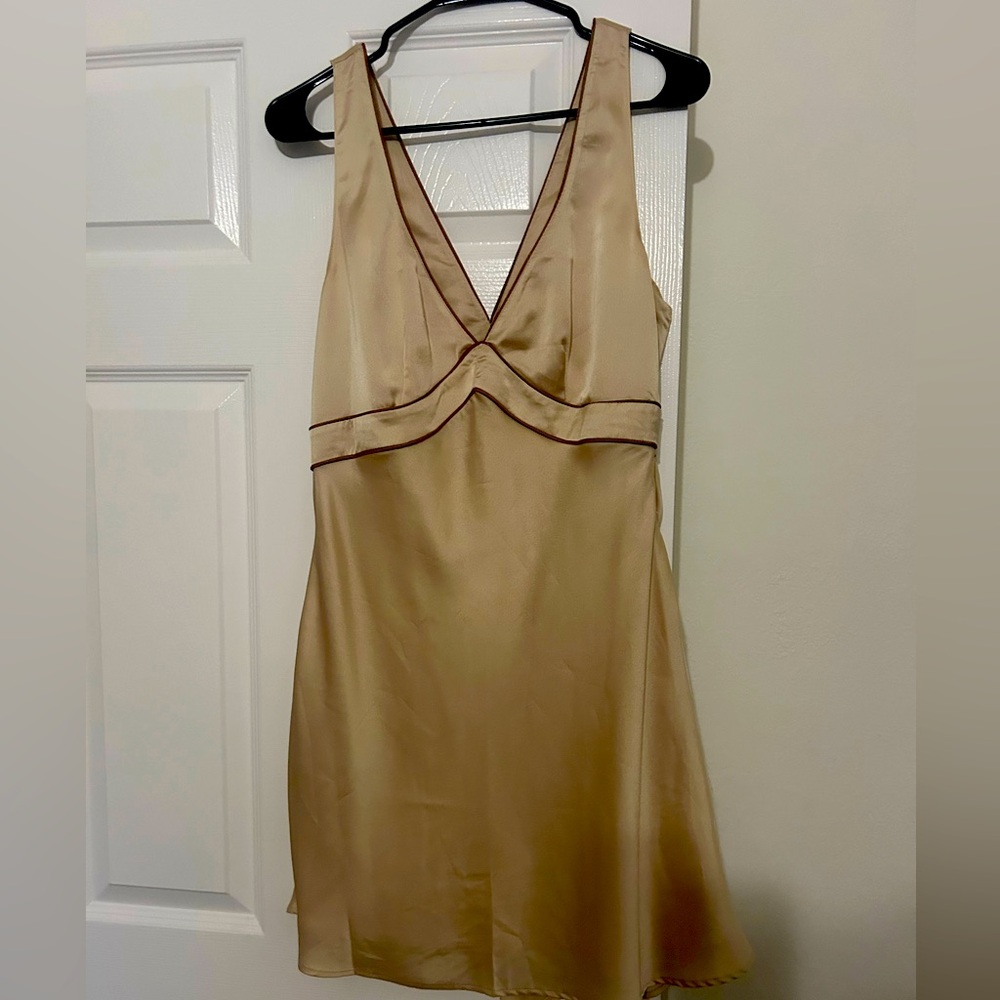 Abercrombie & Fitch satin mini dress champagne M tall